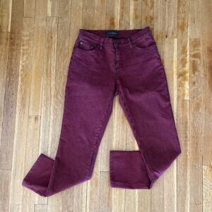 LRL Lauren Ralph Lauren Striped Denim Jeans Pants Size 4 Red -Navy